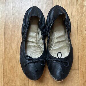 Bottega Veneta black leather flat 38 7.5 women’s pelle